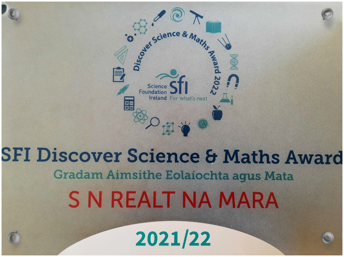 SFI Discover Primary Science & Maths Award 2022 Plaque of Excellence